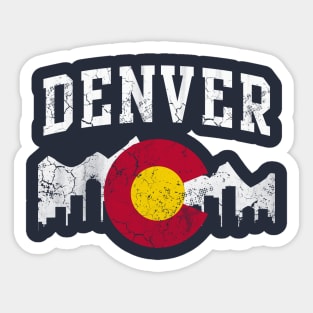 Denver Colorado Flag Skyline Sticker